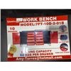 Image 2 : RED STEELMAN 10 DRAWER 2 DOOR WORKBENCH H36" X W88" X D26" WITH ANTI-SLIP LINING LOCKING DRAWERS