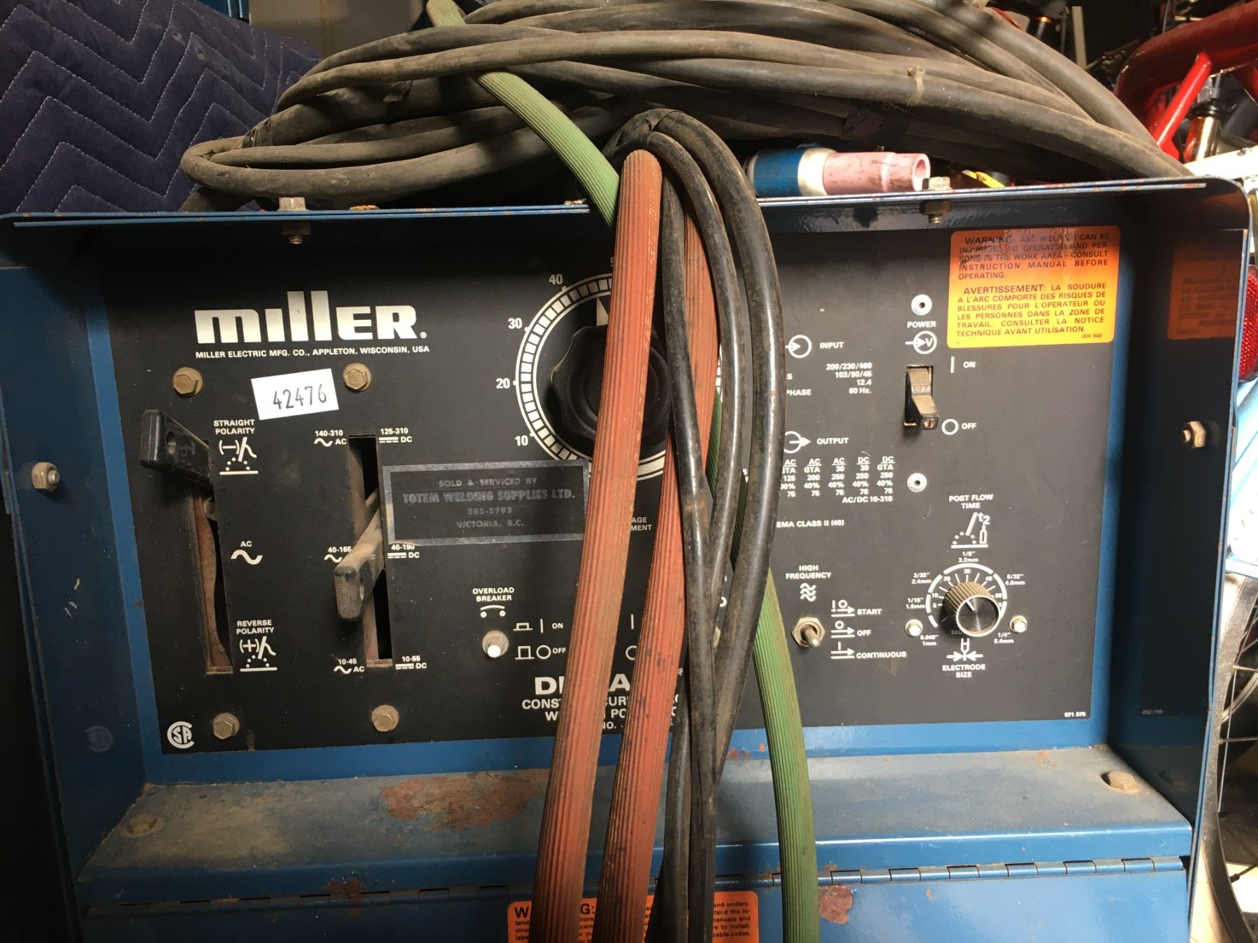 MILLER DIALARC HF CONSTANT CURRENT AC/DC ARC WELDING POWER SOURCE WITH ...