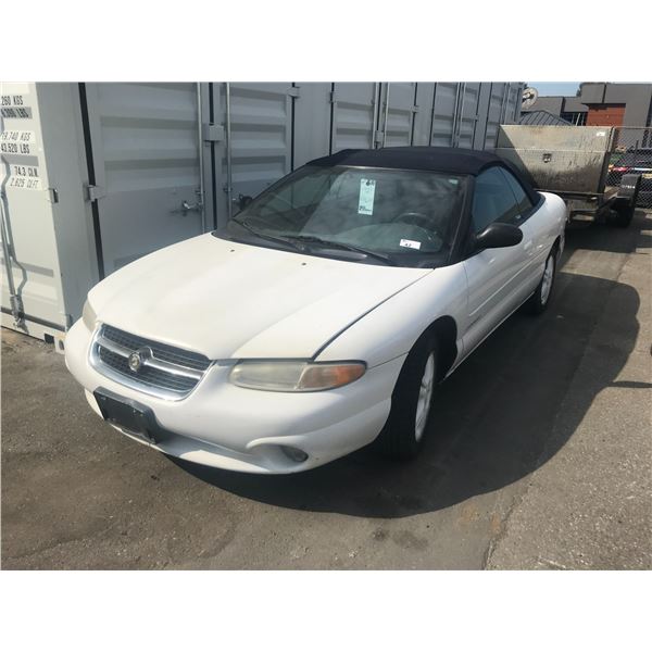 1997 CHRYSLER SEBRING JXI, 2 DR CONVERTIBLE, WHITE, VIN# 3C3EL55H8VT623289