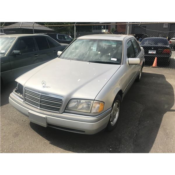 1997 MERCEDES BENZ C280, 4DR SEDAN, GREY, VIN # WDBHA28E3VF551828