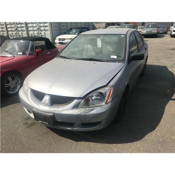 *TOW* 2004 MITSUBISHI LANCER ES 4 DR COUP, GREY, VIN# JA3AJ26E24U602248