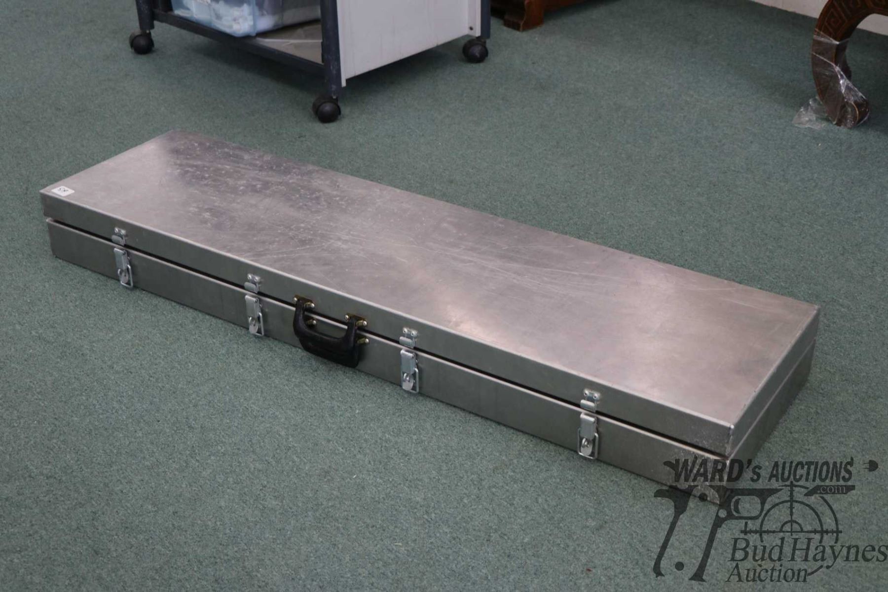 Aluminum custom built two rifle case with foam lining and lockable ...