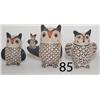 Image 1 : THREE COCHITI POTTERY OWLS 