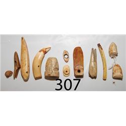 TWELVE ESKIMO IVORY TOOLS