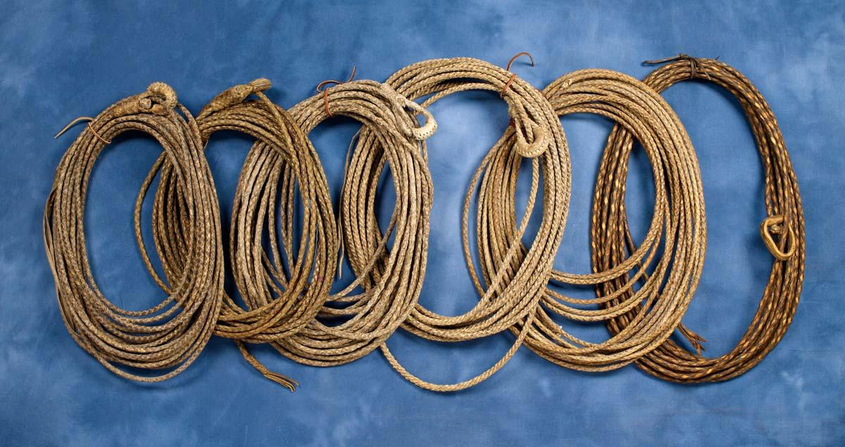 Six (6) Braided Rawhide Reatas