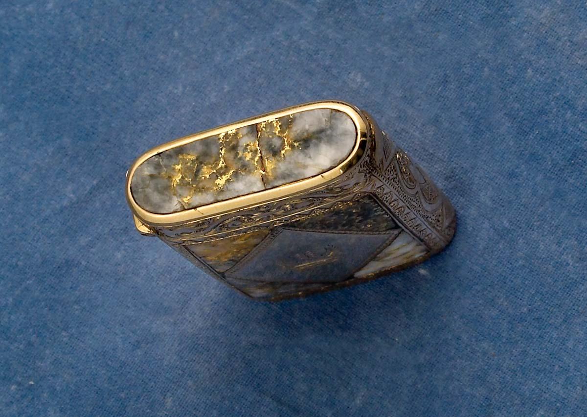 Gold & Gold Quartz Match Safe