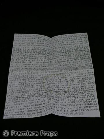 Knowing Lucinda (Lara Robinson) Number Paper Movie Props