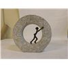 Image 3 : Statue Bronze Figure Marble Pushing Wheel 9"