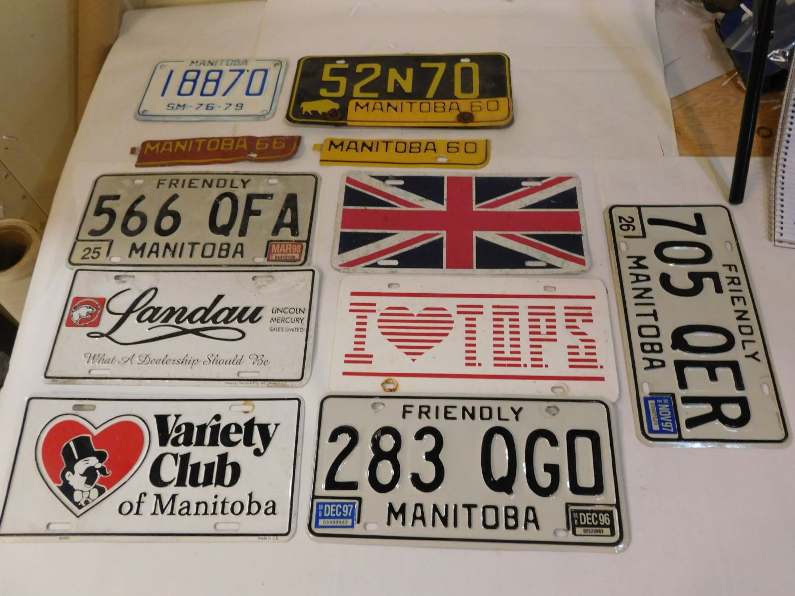 Lot Vintage License Plates Manitoba Winnipeg