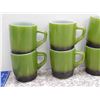 Image 1 : Green Fire King Mugs Set of 10 Vintage Mid Century