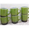 Image 2 : Green Fire King Mugs Set of 10 Vintage Mid Century