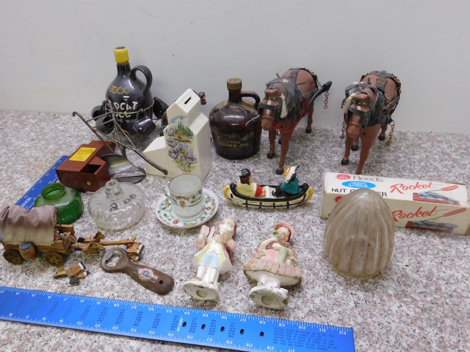 Vintage Lot of Tchotchke Knick Knack Items Collectible Rustic Farm Decor