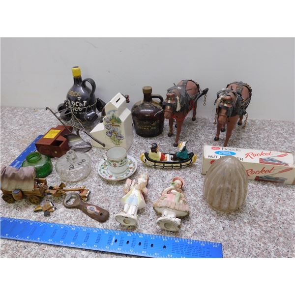 Vintage Lot of Tchotchke Knick Knack Items Collectible Rustic Farm Decor