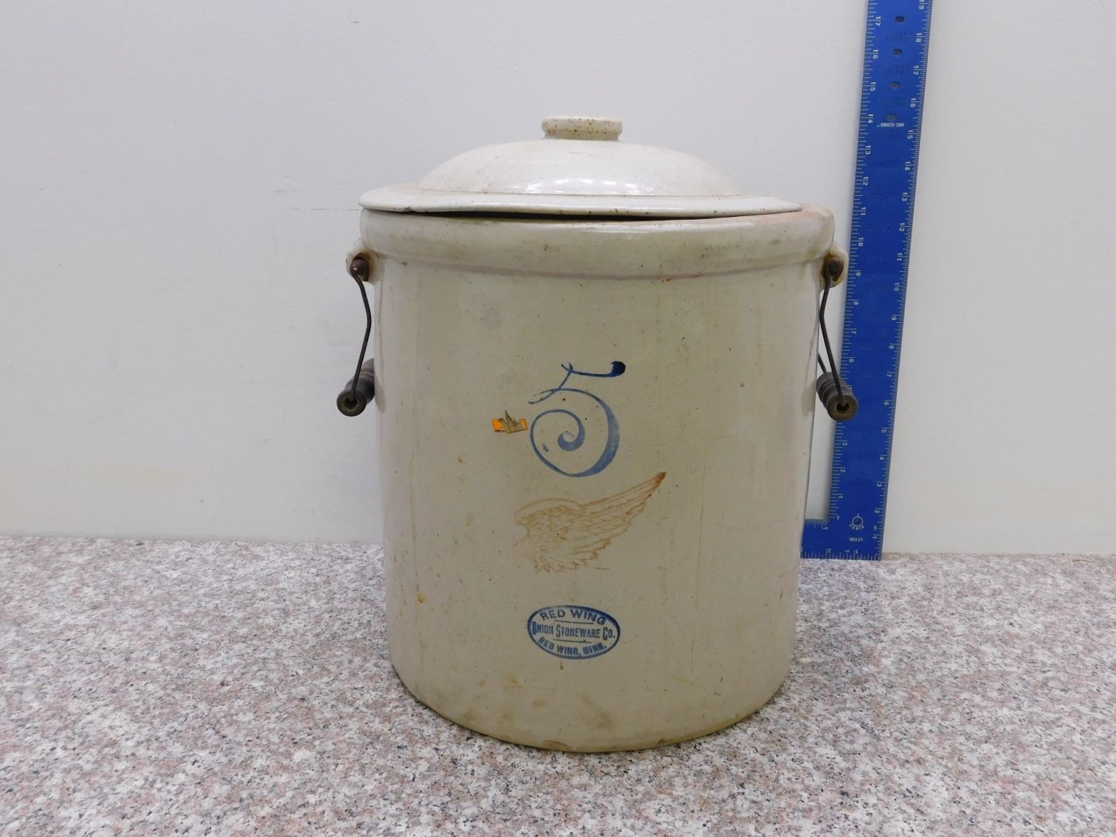 Red Wing Stoneware 5 Gallon Cracked Crock Pot