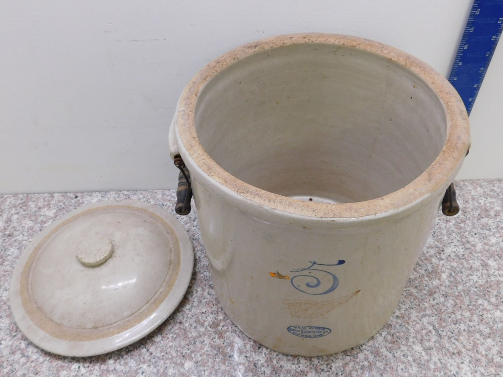 Red Wing Stoneware 5 Gallon Cracked Crock Pot