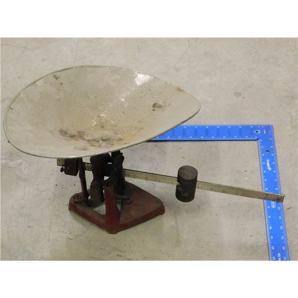 B.S. & M Sliding Weight Scale Gurney Antique Farm Rustic Decor Industrial