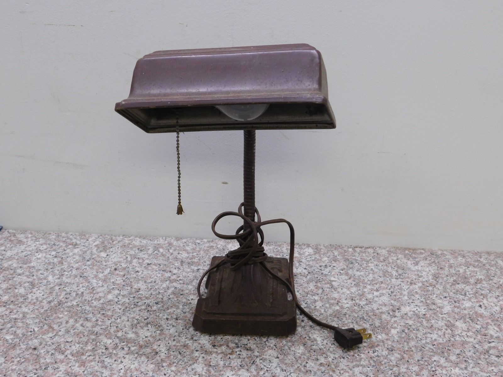 Desk Lamp Bankers Lamp Metalware Antique Farm Rustic Decor Industrial