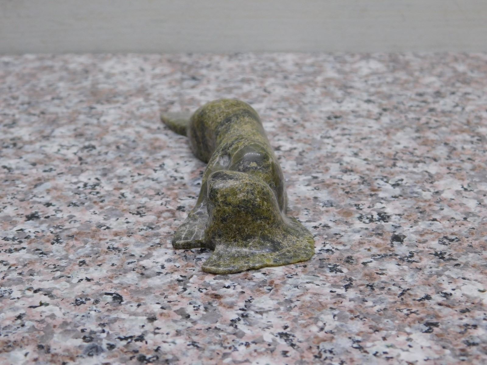 Inuit Green Soapstone Carving Sedna Mermaid 5"