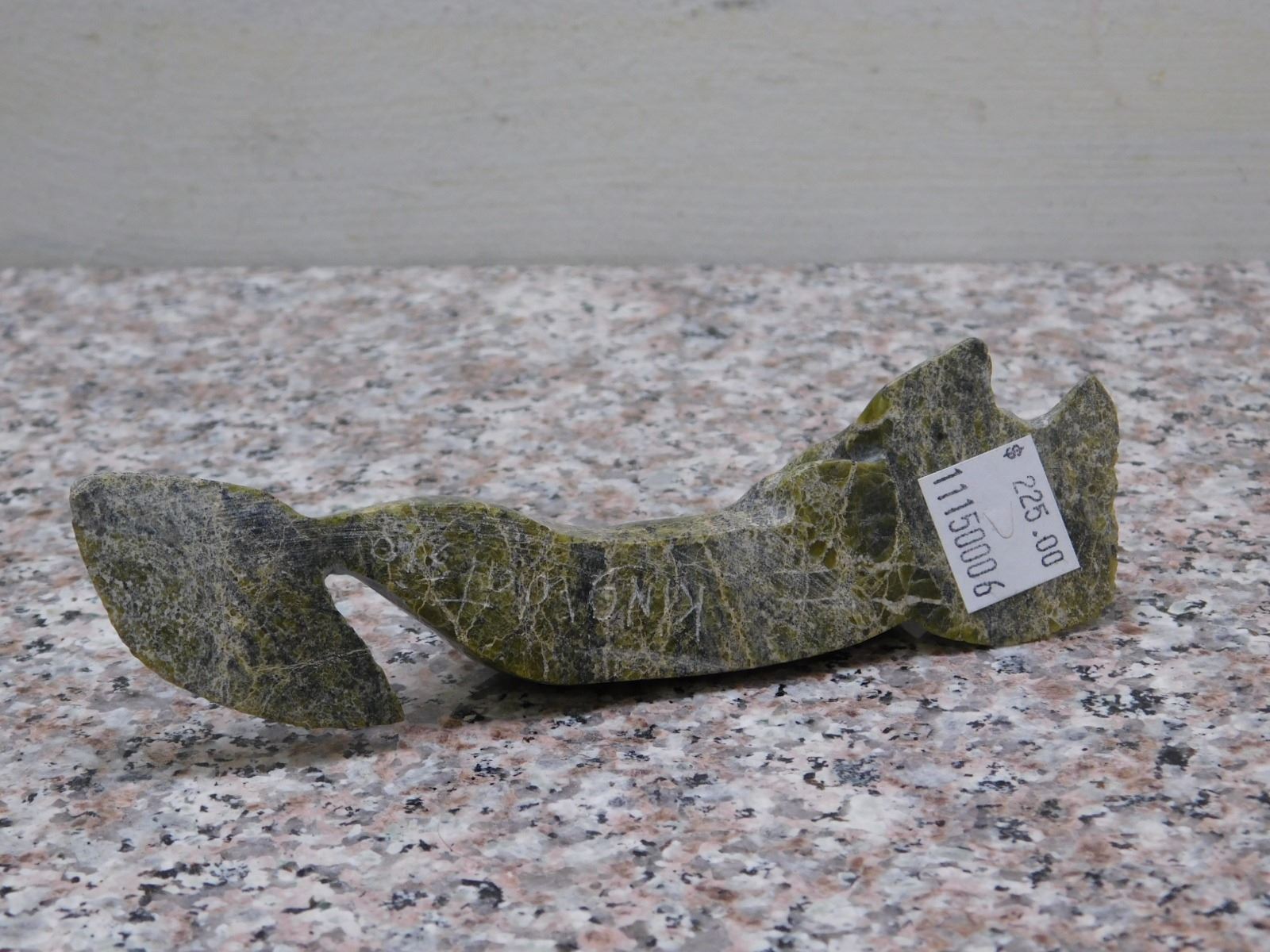 Inuit Green Soapstone Carving Sedna Mermaid 5"