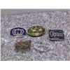 Image 1 : Lot of 5 Assorted Belt Buckles Metallic Crown Royal Captain Morgan Misc Novelty