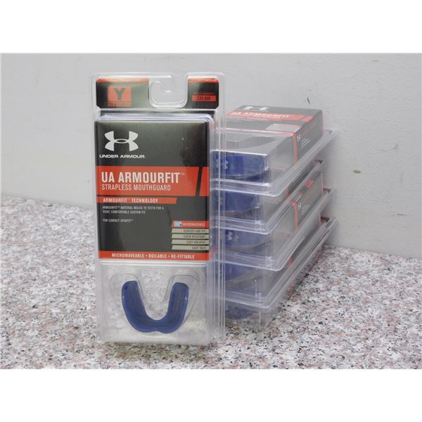 Under Armour UA Armourfit Strapless Mouthguard Microwave Safe Youth Size LOT OF 6 Blue