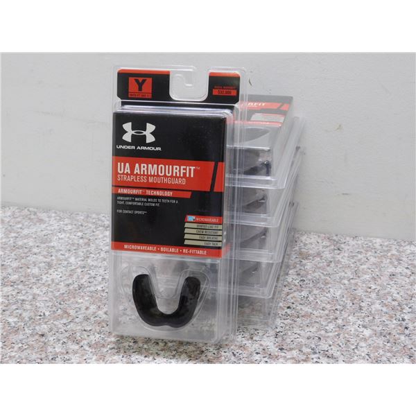 Under Armour UA Armourfit Strapless Mouthguard Microwave Safe Youth Size LOT OF 6 Black