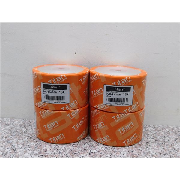 Lot of 4 Titan DVD-R 4.7GB 16X Disc 50 Pack Sealed