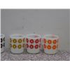 Image 3 : Anchor Hocking Set of 6 Mugs Floral Milk Class Coffee Tea Drink Cups