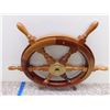 Image 4 : Wooden Captains Wheel Ship Boat Navigation Pirate 2ft Diameter