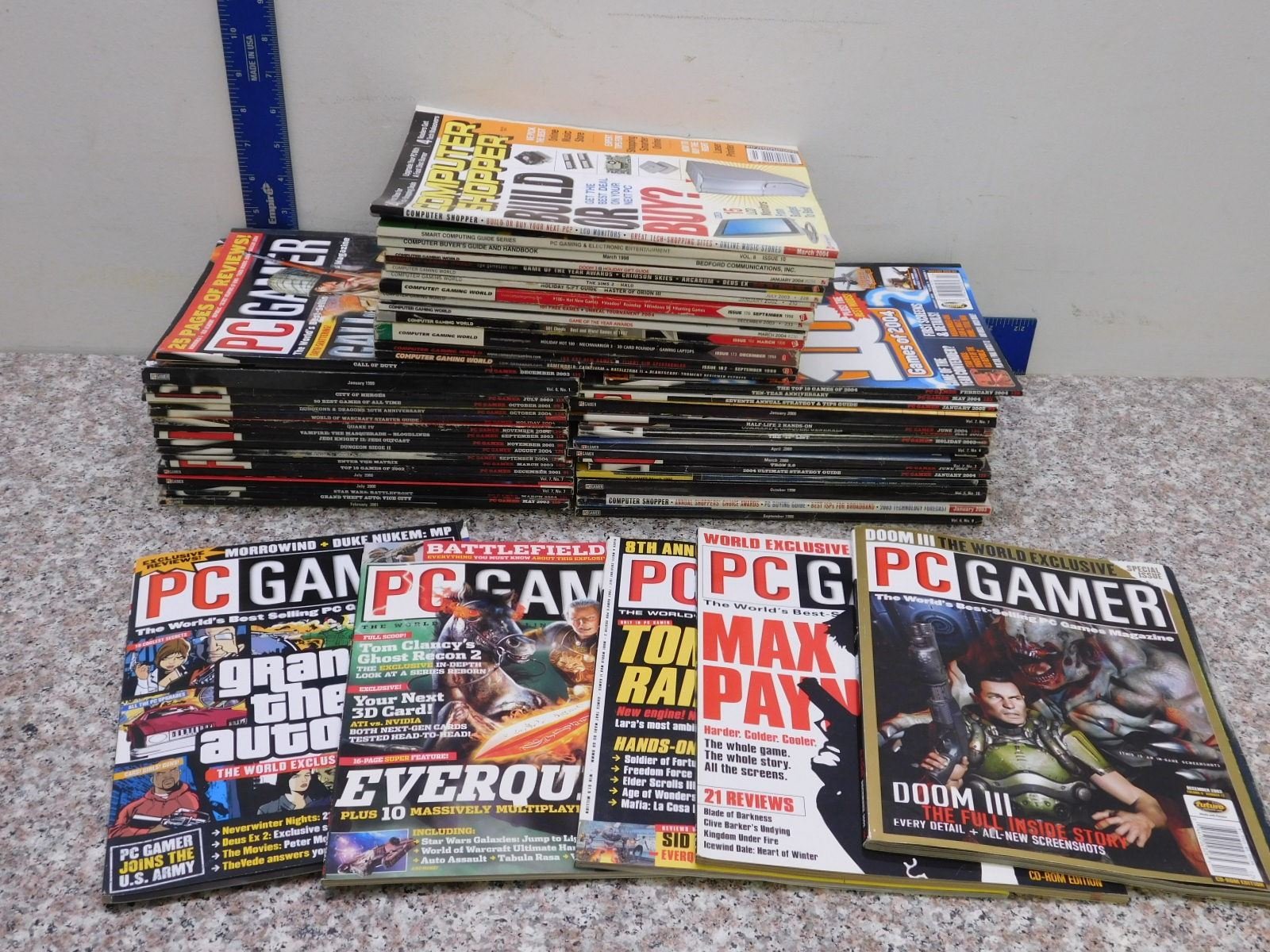 Pc Collection Magazine Lot of 52 Mostly PC Gamer Magazines Early 2000s