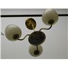 Image 2 : Vintage Ceiling Fixture 3 Arm Glass Brass