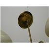 Image 4 : Vintage Ceiling Fixture 3 Arm Glass Brass