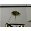 Image 2 : Vintage Mid Century Ceiling Fixture 3 Arm Bulb Brass Wooden Teak Accent