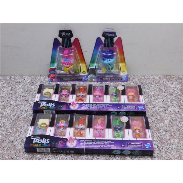 Trolls World Tour Hasbro Lot of 4 Two Figures Polly and Branch and Tiny ...