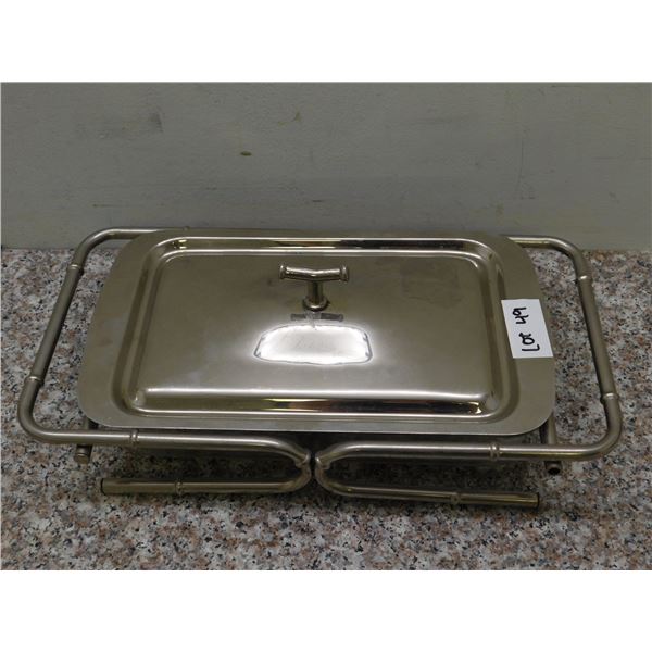 Vintage Pyrex & Chrome Serving Tray With Handles Casserole Dish