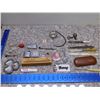 Image 1 : Vintage Junk Drawer Lot of Random Metal Objects, Pope Button, Pins, Lighters, Etc