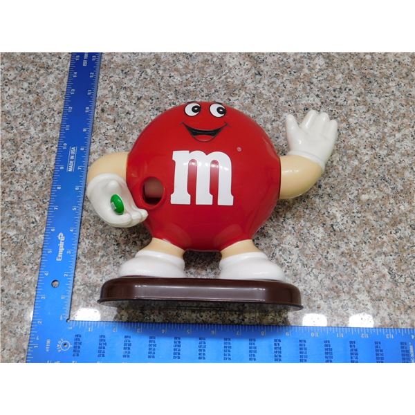 1991 Mars Incorporated M& Ms Dispenser Red Plastic Vintage