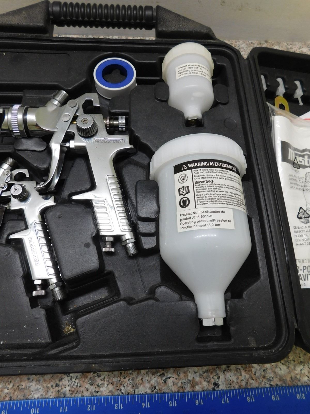 Mastercraft Air Powered Gravity Feed Spray Gun Kit Lightly Used