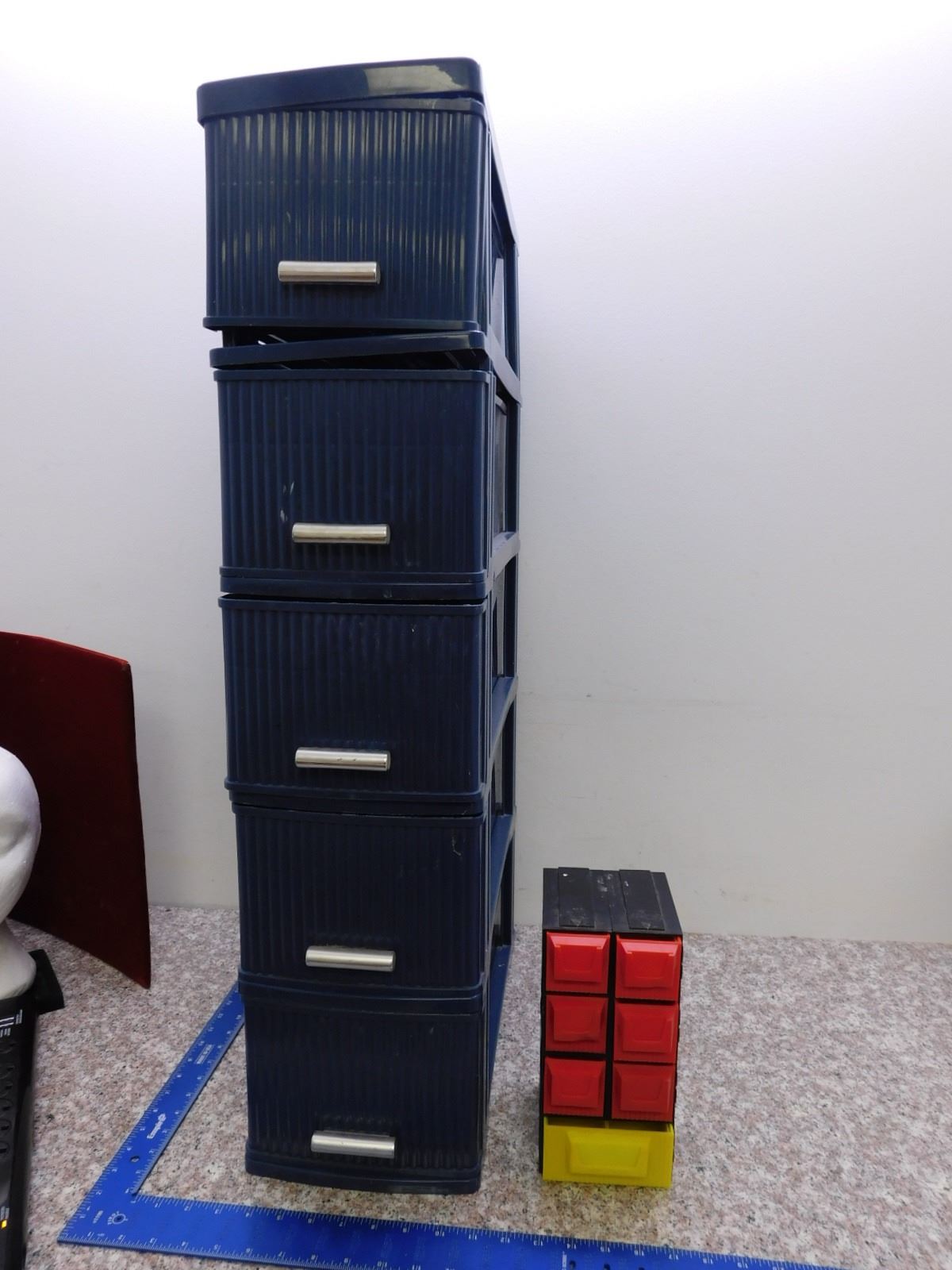 Garage Tool Shed Sorting Shelves Shelf Unit Plastic 5 Drawer Tray and