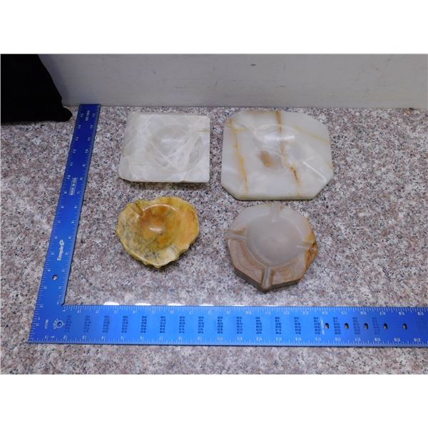 Quarts Marble Stone Mexican Onyx Ashtrays Lot of 4