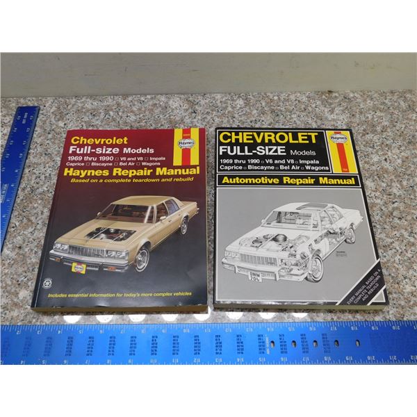 Lot of 2 Haynes 1969-1990 Chevrolet Full Size Repair Manuals