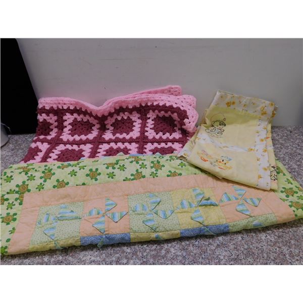 3 Baby Blankets 1 Afghan 2 Patch Quilts