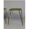 Image 2 : 3 Vintage Stacking Olive Green Stools Hairpin Metal Legs
