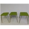 Image 4 : 3 Vintage Stacking Olive Green Stools Hairpin Metal Legs