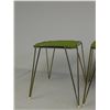 Image 5 : 3 Vintage Stacking Olive Green Stools Hairpin Metal Legs