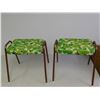 Image 2 : Pair of Vintage Stacking Stools Green Floral Kitchen