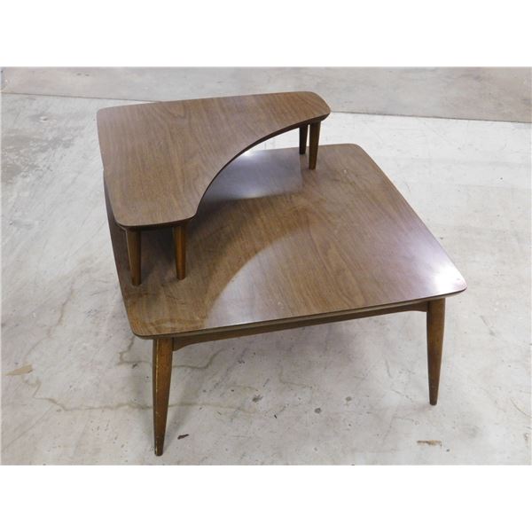 Vintage Mid Century Retro Wooden Corner Table Entertainment Console Coffee Living Room