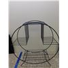 Image 2 : Vintage Mid Century Circle 4 Tier Black Wire Display Rack Hoop Plant Stand 23"