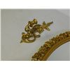 Image 4 : Vintage Syroco Gold Filigree Ornate Mirror Shelf and Sconces 24" Set