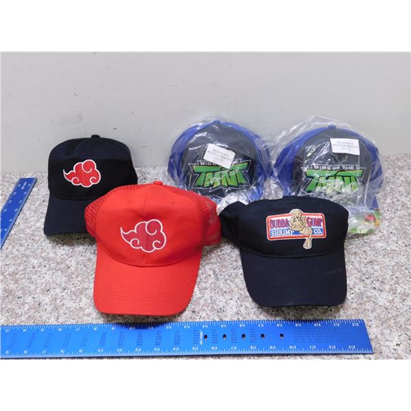 Naruto, TMNT and Bubba Gump Baseball Caps Hats Lot of 5